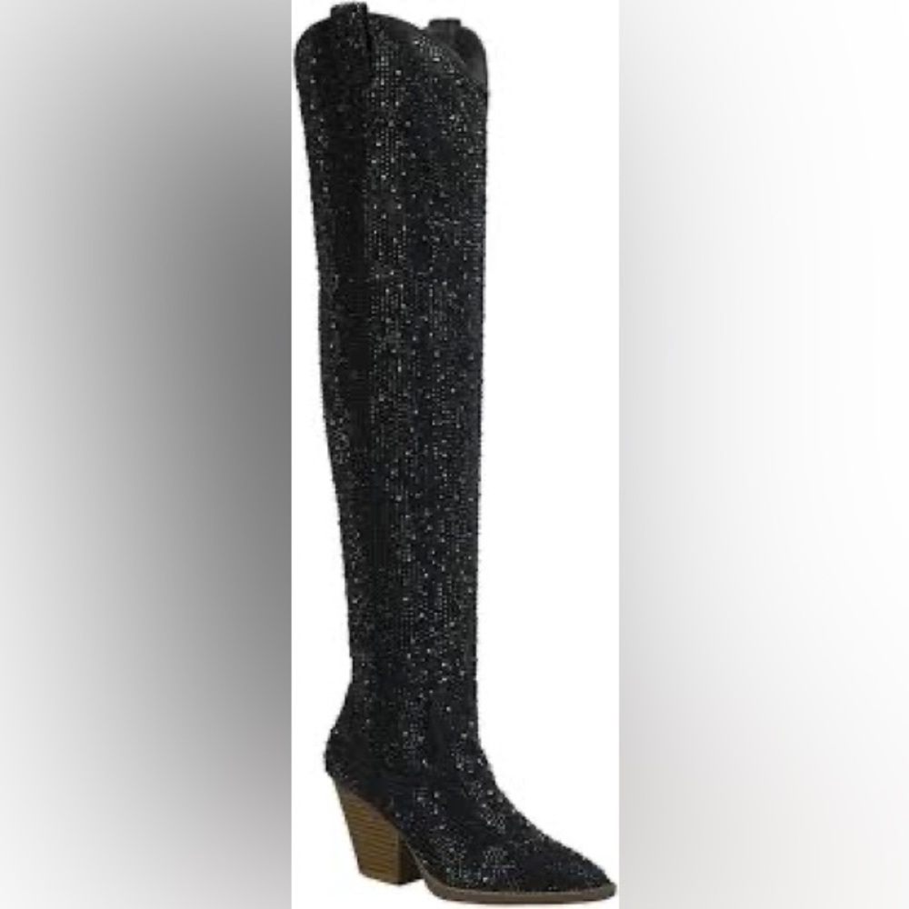 Buckle Black Sparkle cowgirl shiny OTN Boots